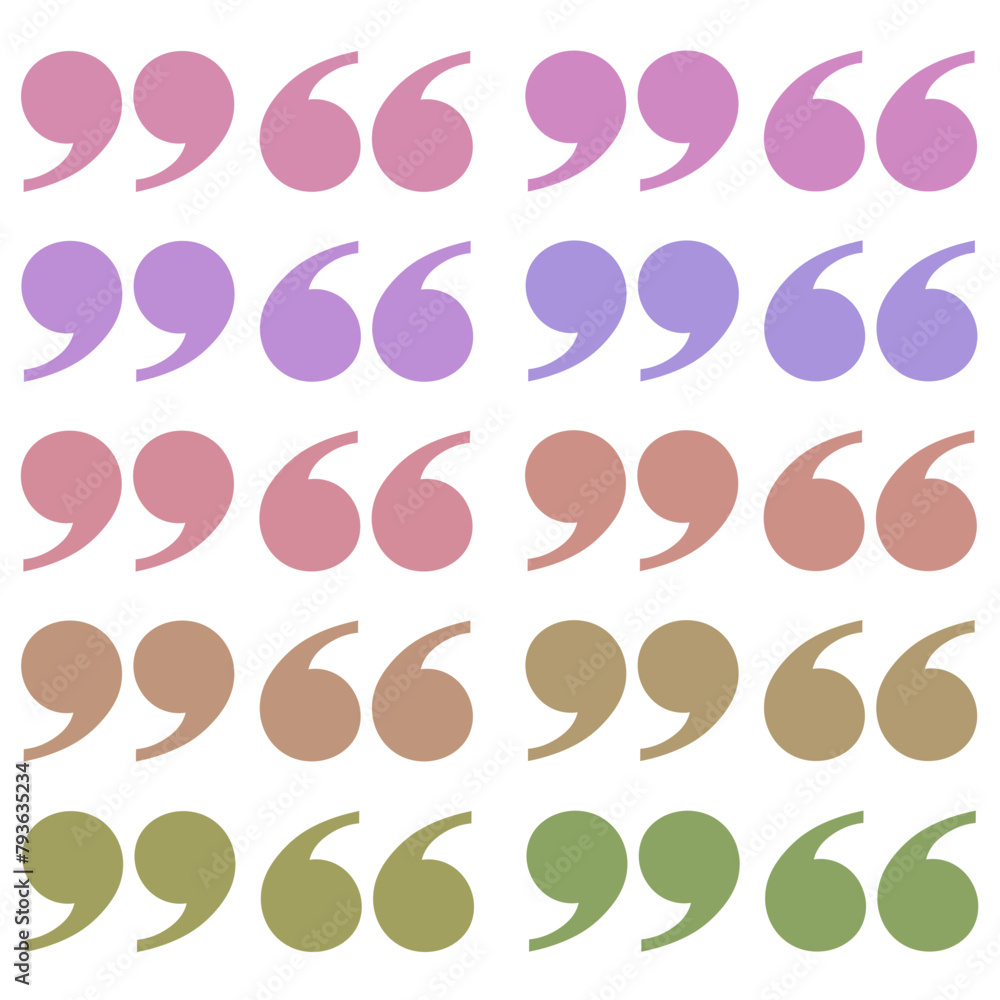 Quatation mark icons with various colors Quatation mark icons with various colors