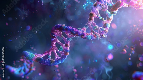 Abstract DNA Helix Structure: Scientific Illustration of Genetic Code and Molecular Biology Concepts