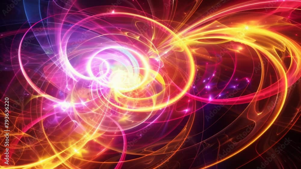 Dazzling swirls of vibrant neon lights in pink, orange and yellow hues, emanating outwards like solar flares against the cosmic dark blue background. Energetic, dynamic and futuristic.
Dazzling swirls of vibrant neon lights in pink, orange and yellow hues, emanating outwards like solar flares against the cosmic dark blue background. Energetic, dynamic and futuristic.