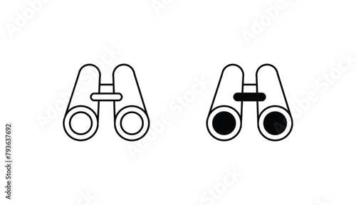 Binocular icon design with white background stock illustration