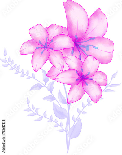 Watercolor illustration of flowers