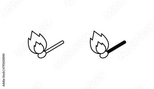 matchstick icon design with white background stock illustration