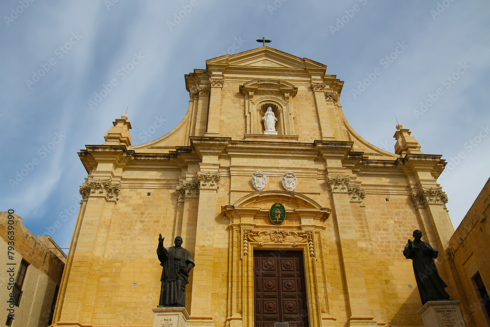 Entrance portal of the Cathedral of the Assumption, Victoria, Gozo, Malta  