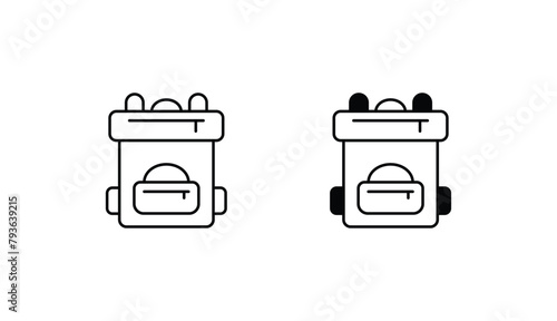 Bag Pack icon design with white background stock illustration