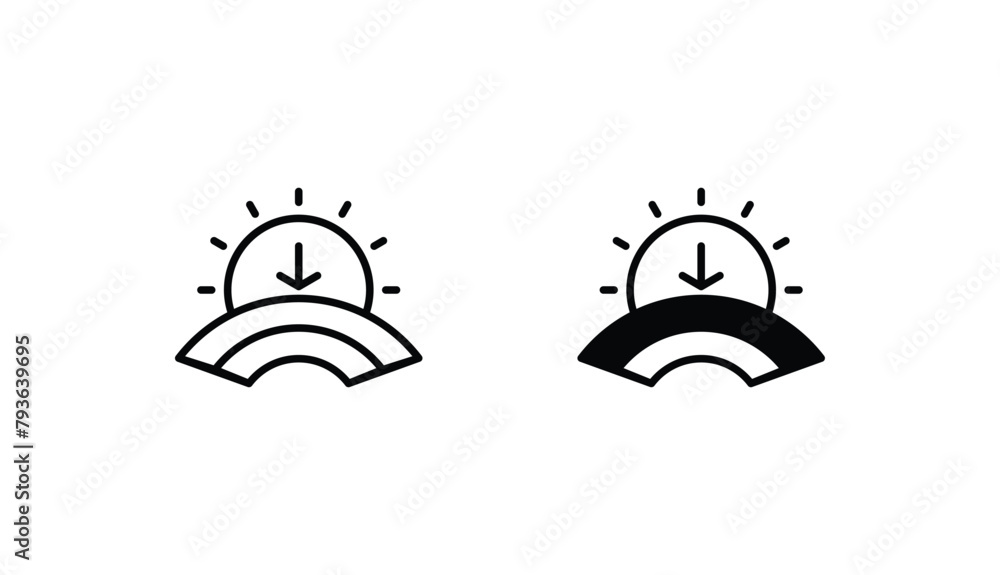 Sun Set icon design with white background stock illustration Sun Set icon design with white background stock illustration