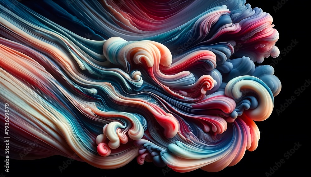 Obraz premium Swirling Abstract Art with Colorful Liquid Waves