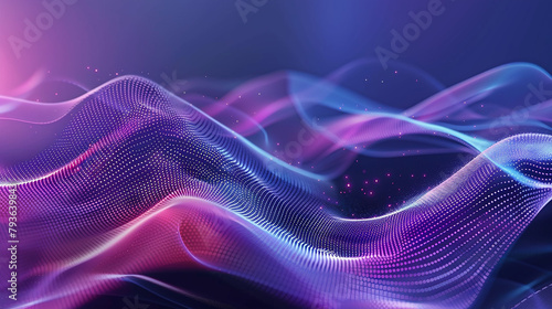 Abstract futurictic banner with a gradient wave shapes photo