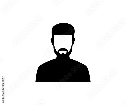 People icon male sign of user person profile avatar symbol. Male face silhouette. User avatar profile vector design and illustration. 