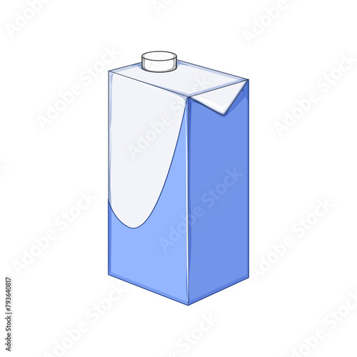 breakfast milk box cartoon. lunch snack, beverage fresh, organic lactose breakfast milk box sign. isolated symbol vector illustration