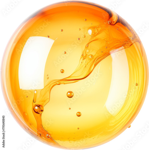 orange bubble isolated on white or transparent background,transparency 
