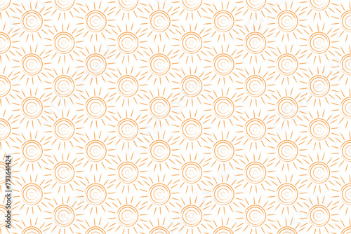  Hand-drawn Vector Pattern of a Sun for Radiant Summer Designs