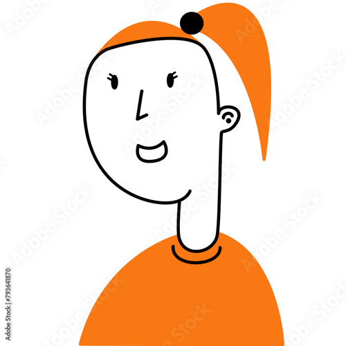 Girl vector doodle art of family 3000*3000 px. 300 dpi. SVG file.
