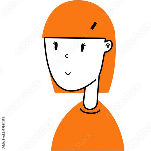 Girl vector doodle art of family 3000*3000 px. 300 dpi. SVG file.
