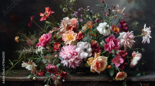 A stunning arrangement of flowers photo