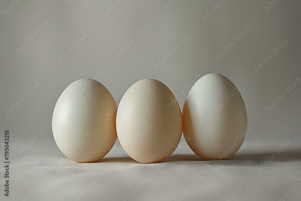 Contemporary Organic: Three Clusters of Chicken Eggs in Soft Light Contemporary Organic: Three Clusters of Chicken Eggs in Soft Light