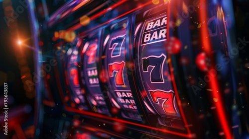 Casino Winning Jackpot: A photo of a slot machine with flashing lights
