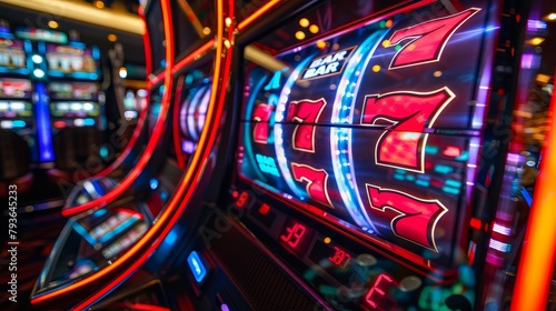 Slot Machine Symbols: A photo capturing the excitement of a slot machine win