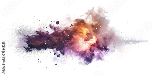 Infinite Space Dust Explosion on white background