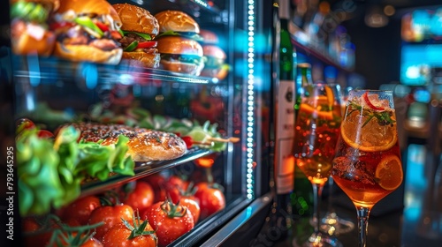 Slot Machine Themes: A photo of a slot machine displaying a food and drink theme with images of delicious dishes and refreshing beverages