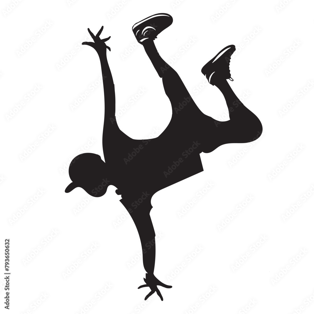 Obraz premium Male Indian Step Dance Silhouette Illustration