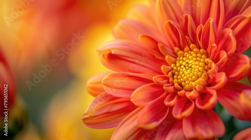 Chrysanthemum flower in close up