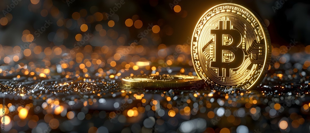 Bitcoin is a digital currency using blockchain technology for fast secure transactions. Concept Cryptocurrency, Blockchain Technology, Bitcoin Transactions, Digital Currency, Secure Payments Bitcoin is a digital currency using blockchain technology for fast secure transactions. Concept Cryptocurrency, Blockchain Technology, Bitcoin Transactions, Digital Currency, Secure Payments
