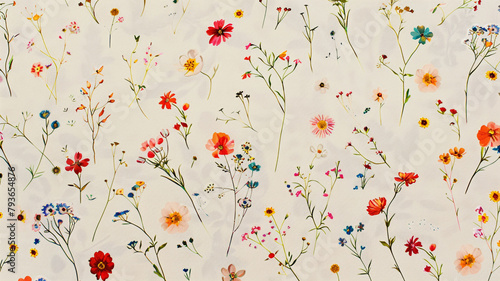 a subtle pattern of small floral motifs background photo