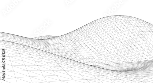 abstract geometric surface wave 3d  