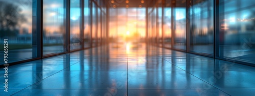 Abstract Window of Modern Business Office Building with Blurred Glass Wall for Business Concept Background. Perspective View  Aerial Shot  Blurry Corporate Workspace. Blue-Toned Abstract Window.4k   