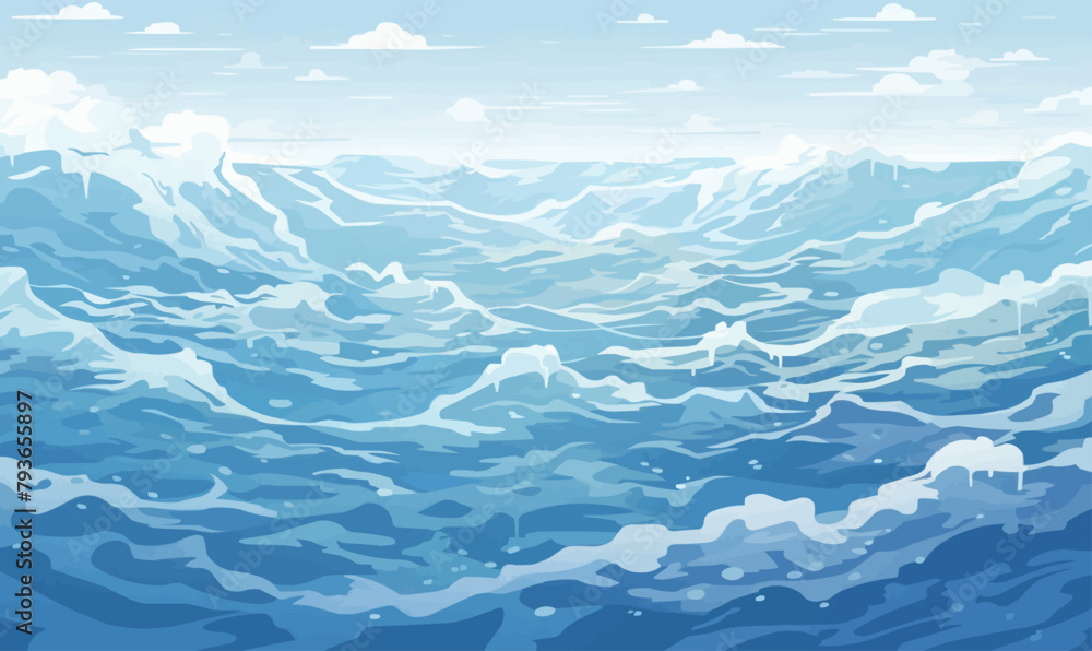 Obraz premium Ocean vector texture wide view