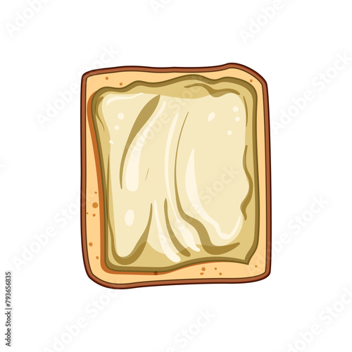 breakfast toast jam cartoon. spread butter, bread fruit, savory crunchy breakfast toast jam sign. isolated symbol vector illustration