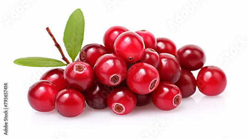 Cranberry Fruit Appears Alluring Against a White Background, Ideal for Culinary Promotions and Fresh Produce Concepts 