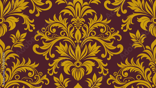 Vector damask seamless pattern element. Elegant luxury texture for wallpapers  backgrounds and page fill.