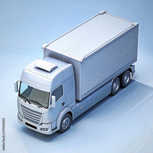realistic isomatric truck vehicle isolated on white background