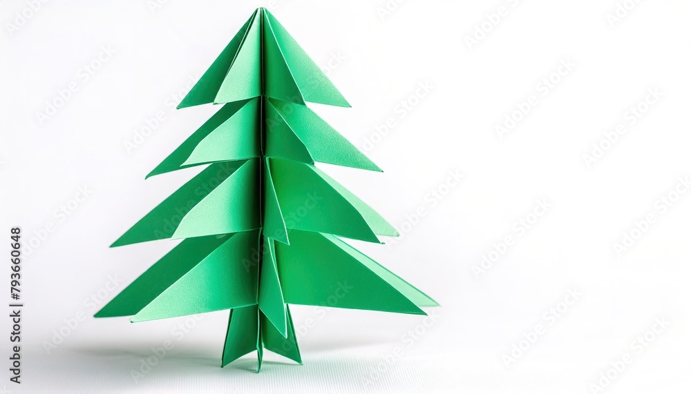 christmas xmas concept origami isolated on white background green christmas xmas tree of various size and color with copy space for your design for the December winter holiday christmas xmas concept origami isolated on white background green christmas xmas tree of various size and color with copy space for your design for the December winter holiday