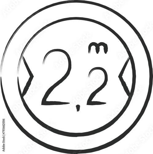 シンプルな標識の筆書き単品イラスト　最大幅