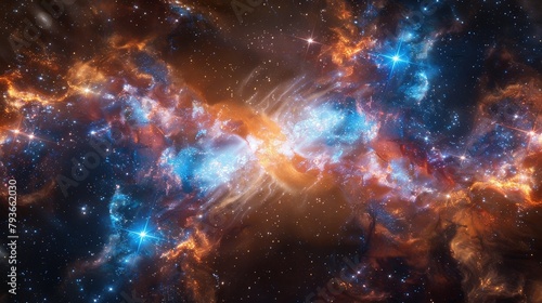 Vibrant Cosmic Nebulae and Galaxies