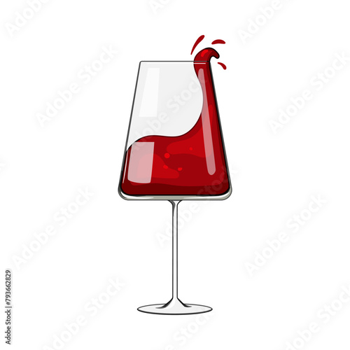 crystal wine glass cartoon. champagne flute, tumbler stemware, bordeaux chardonnay crystal wine glass sign. isolated symbol vector illustration