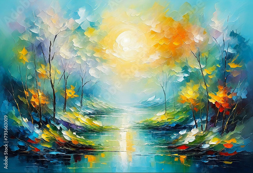 A decorative painting  abstract dream picture  deep sense