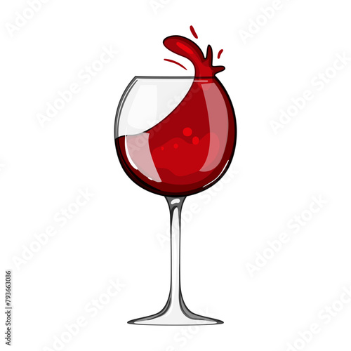 champagne wine glass cartoon. flute tumbler, stemware , chardonnay merlot champagne wine glass sign. isolated symbol vector illustration photo