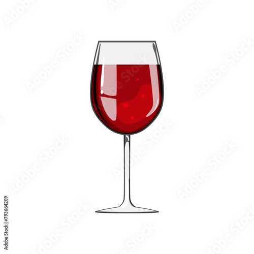 stemware wine glass cartoon. bordeaux chardonnay, merlot pinot, cabernet zinfandel stemware wine glass sign. isolated symbol vector illustration