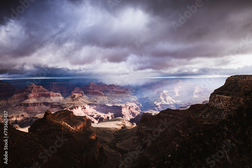 A storm passes over Grand Canyon National Park, Arizona photo