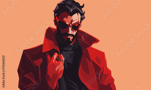 devil man isolated vector style