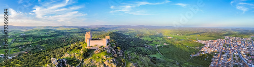 Panoramic view of Burguillos del Cerro castle. photo