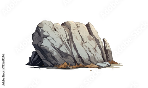 Large rock isolated vector style on isolated background illustratio