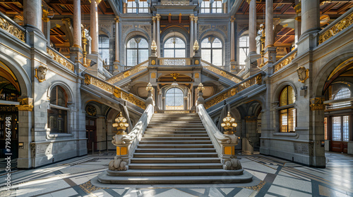 Antwerp Belgium - June 13 2018 Grand staircase 
