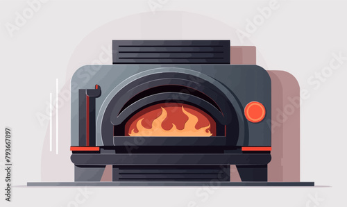 futuristic fireplace vector flat minimalistic isolated vector style illustration