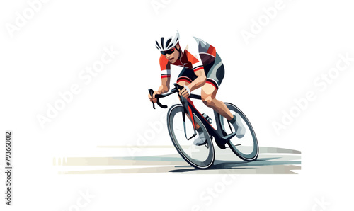 racing cyclist vector flat minimalistic isolated illustration