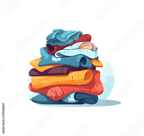 Stack of clean clothes vector flat minimalistic isolated vector style illustration
