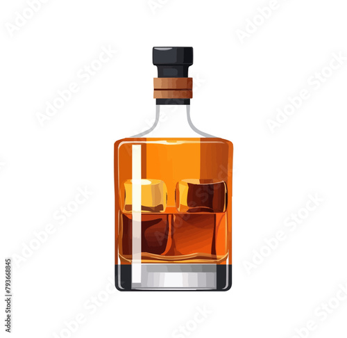 bottle of whiskey vector flat minimalistic isolated illustration